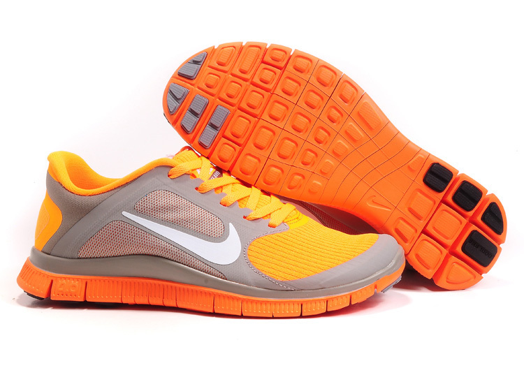 Hot Nike Free4.0 Women Shoes White/Darkgray/Orange